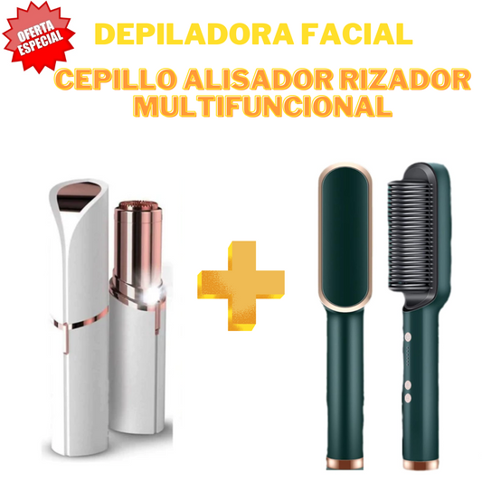 Depiladora Facial + Cepillo Alisador